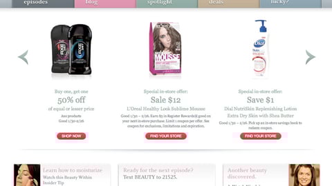 Walgreens 'Beautiful Deals' Page