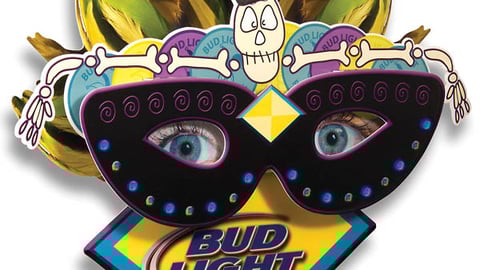 Bud Light Pardi Gras Wall Mask