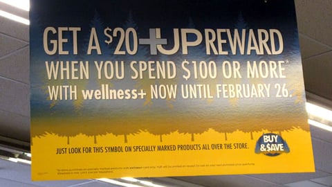 Rite Aid 'Winter Rewards' Ceiling Sign