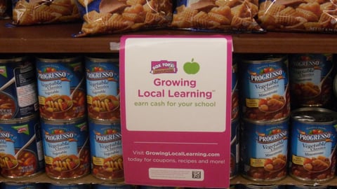 General Mills Supervalu 'Growing Local Learning' Shelf Sign