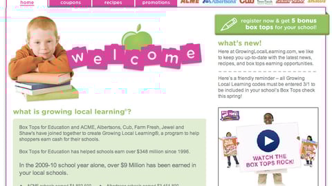 Supervalu General Mills 'Growing Local Learning' Home Page