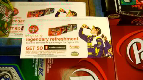 Coca-Cola Smith's NASCAR Shelf Sign