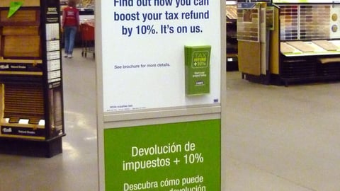 Lowe's 'Tax Refund' Stanchion Sign