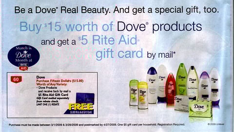 Rite Aid Dove Gift Card Feature