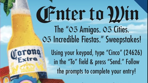 Corona Cinco de Mayo Sweeps Sign