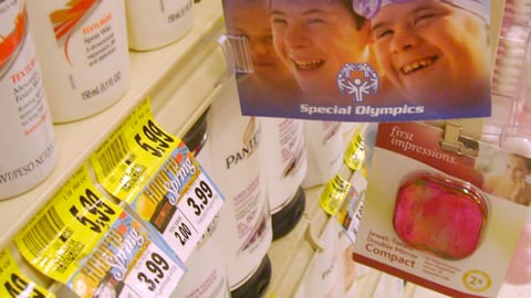 Special Olympics Supported Brand Shelf Sign