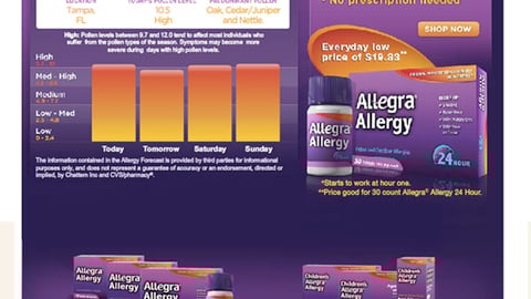 Allegra CVS 'Savings Central' Microsite