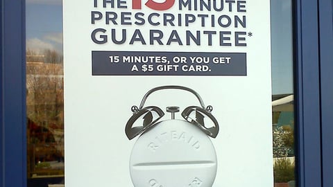 Rite Aid '15 Minute' Window Decal