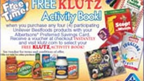 Albertsons/Unilever Klutz Offer Feature