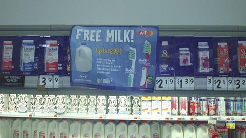 A&P/Oral-B Free Milk Sign