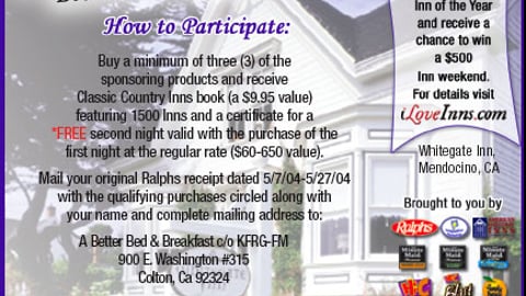 Ralphs Bed-and-Breakfast Offer Feature