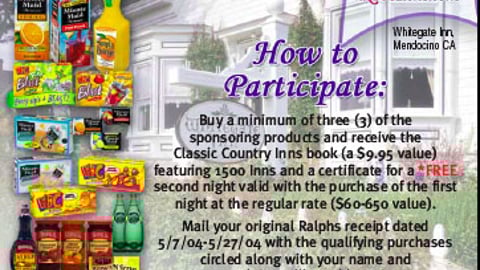 Ralphs Bed-and-Breakfast Offer Shelf Sign