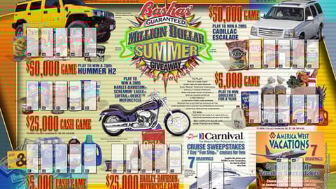 Bashas' Millon Dollar Giveaway Game Board