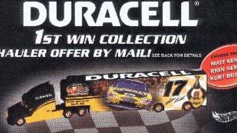 Duracell NASCAR Hot Wheels Offer