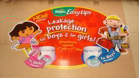 Pampers Easy Ups Floor Cling