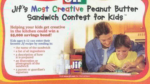 Jif  'Creative Peanut Butter Sandwich' Contest FSI