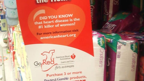Albertsons/P&G 'Go Red' Aisle Violator