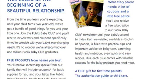 Publix Baby Club Handout