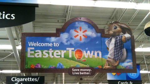 Walmart 'Easter Town" Ceiling Banner