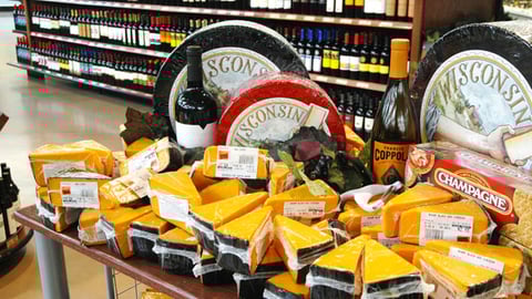 Wal-Mart Wine and Cheese Display