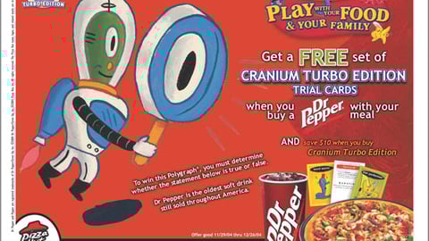 Cranium Place Mat at Pizza Hut