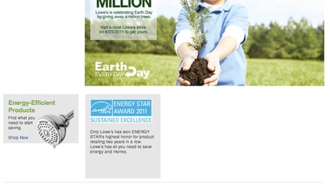 Lowe's 'Earth Day' Splash Page