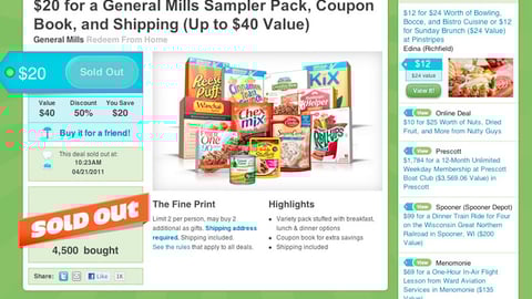 General Mills Groupon Offer Page