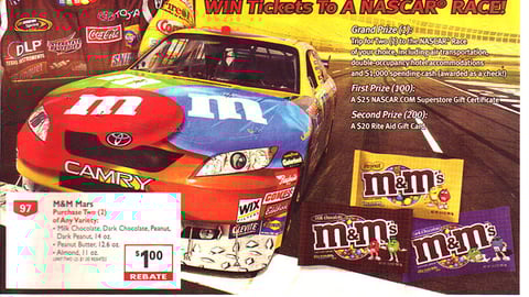 M&M's Rite Aid NASCAR Sweeps Ad