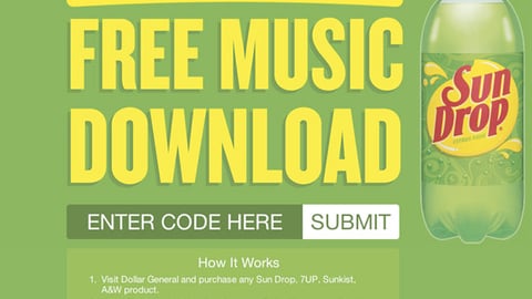 Sun Drop Dollar General 'Music Download' Website