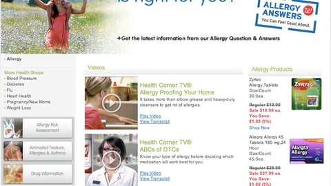 Walgreens 'Allergy Answers' Landing Page