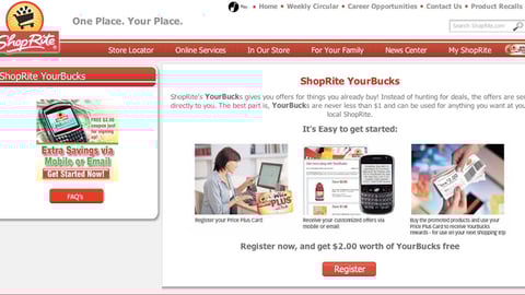 ShopRite 'YourBucks' Landing Page
