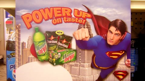 PepsiCo/7-Eleven 'Superman' Shelf Sign