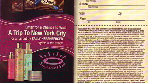 Dove Walgreens Sweepstakes Feature