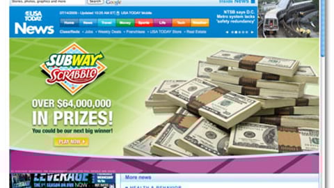 'Scrabble at Subway' Online Roadblock Ad