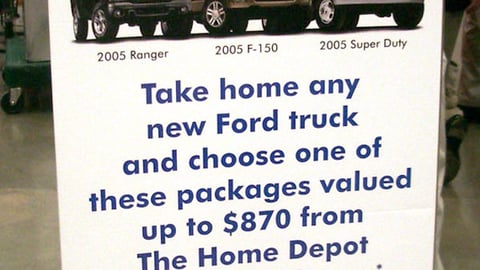 Ford at Home Depot Sign
