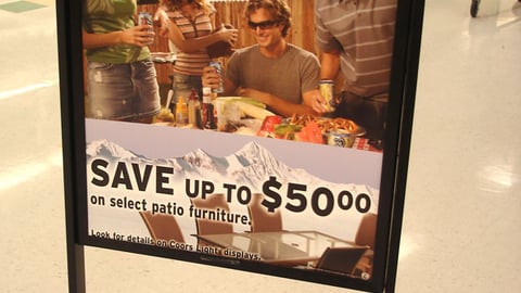 Coors Light Summer Rebate Stanchion Sign