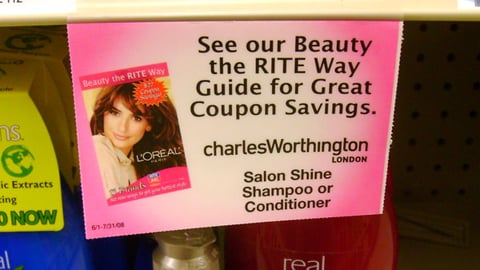 'Beauty the Rite Way'  Charles Worthington Shelf Tag