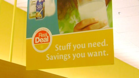 Stop & Shop 'Free Milk' Ceiling Sign