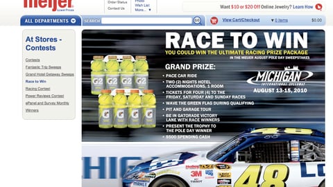 Meijer Gatorade 'Race to Win' Landing Page