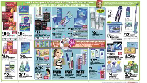 Walgreens July 'brandSaver' Feature