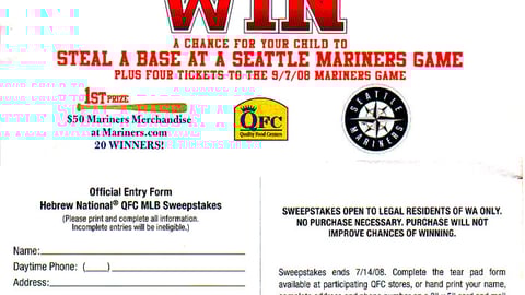 Hebrew National QFC Sweeps Entry Form