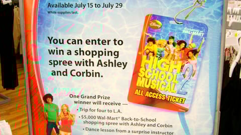 Wal-Mart/Disney Channel Sweeps Sign