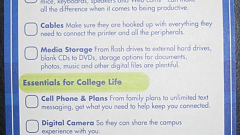 Best Buy Back-to-School Handout