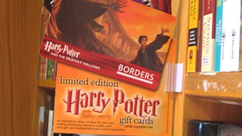 Borders Harry Potter Gift Cards Shelf Tag
