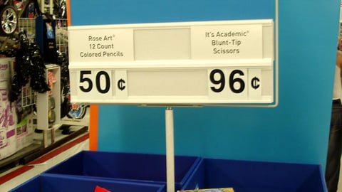 Wal-Mart Back-to-School Dump Bin Sign