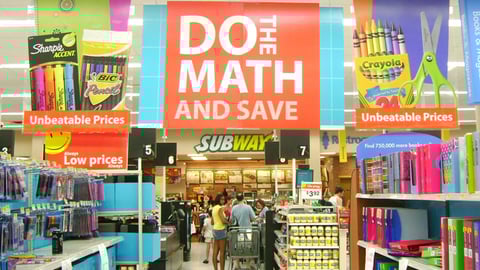 Wal-Mart 'Do the Math' Ceiling Banner
