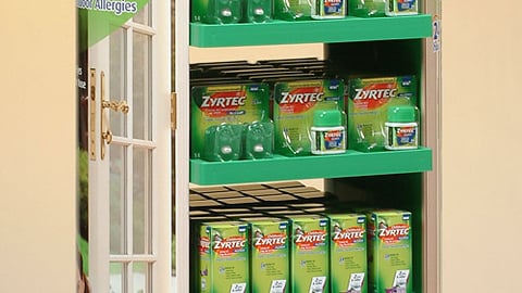 Zyrtec Supermarket Two-Sided Floor Display