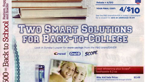 P&G Rite Aid Back-to-College Co-Equity FSI