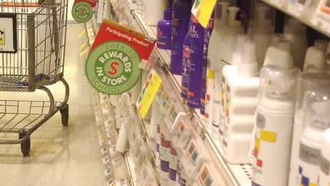 'Rewards in Store' Shelf Signs