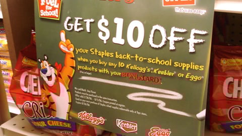 Tops/Kellogg 'Fuel for School' Shelf Sign